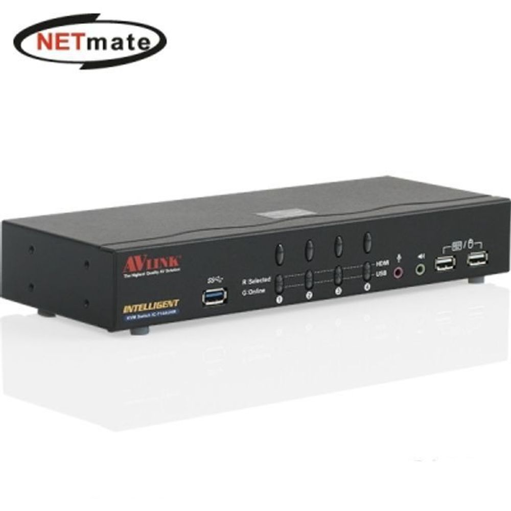 NETmate 4K 60Hz HDMI 2.0 KVM 4 1 스위치 USB